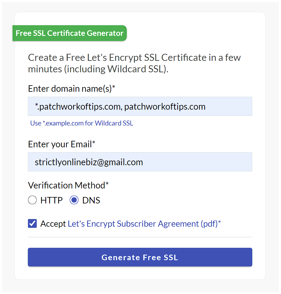 Namecheap Free Wildcard SSL Certificate Setup